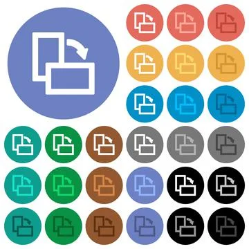 Rotate right round flat multi colored icons Illustrazione stock
