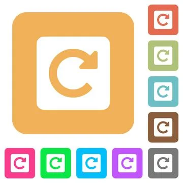 Rotate right rounded square flat icons イラスト素材