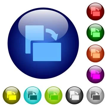 Rotate right solid color glass buttons Stock Illustration