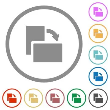 Rotate right solid flat icons with outlines Illustrazione stock