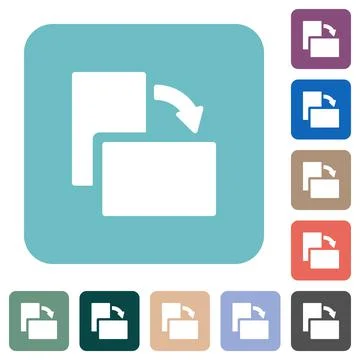 Rotate right solid rounded square flat icons 스톡 일러스트