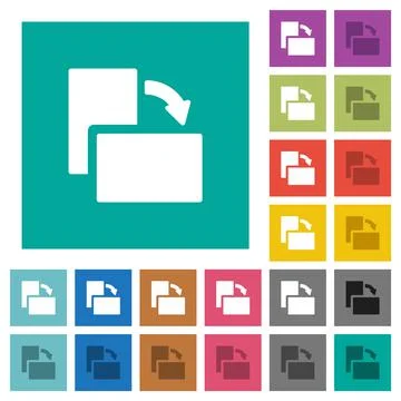 Rotate right solid square flat multi colored icons イラスト素材