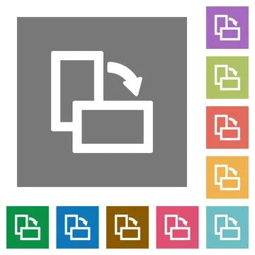 Rotate right square flat icons Illustrazione stock