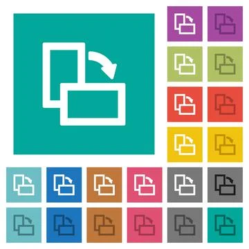 Rotate right square flat multi colored icons イラスト素材