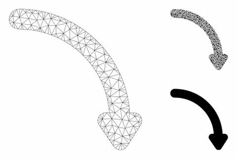 Rotate Right Vector Mesh 2D Model and Triangle Mosaic Icon Illustrazione stock