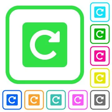 Rotate right vivid colored flat icons icons Stock Illustration