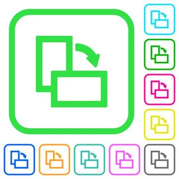 Rotate right vivid colored flat icons icons Stock Illustration