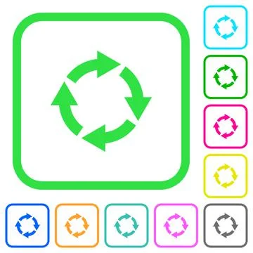 Rotate right vivid colored flat icons Stock Illustration