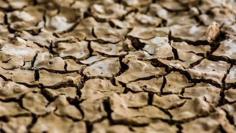 Rotate shot dried earth mud macro wet soil timelapse drought Stock Footage 117541982