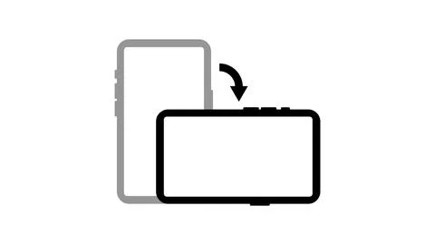 Rotate smartphone. Rotation, Interface, UI, Arrow, Right, Portrait, Landscape, O Stock Illustration