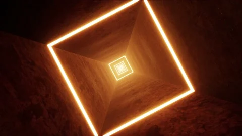 Rotate Square Light Grunge Tunnel Background Stock Footage 201201393