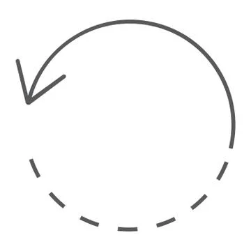 Rotate thin line icon, tools and design, circle Stock Illustration