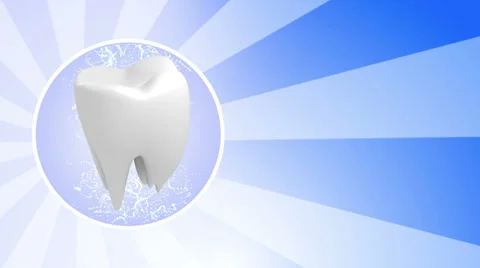 Rotate tooth in blue background Stock Footage 33870314