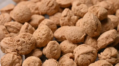 Rotate Vegetable Protein Soy Chunks Rotation Texture Close Up Stock Footage 325985905