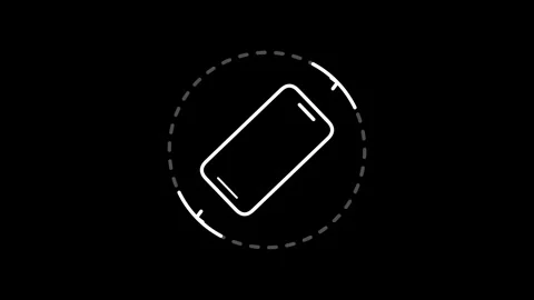 Rotate your phone instruction overlay for mobile device screen orientation an Stock-Footage 345958941