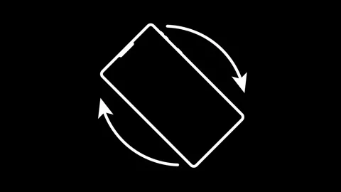 Rotate Your Phone Screen Concept with smartphone icon rotating in black bac.. Stock Footage 305702080
