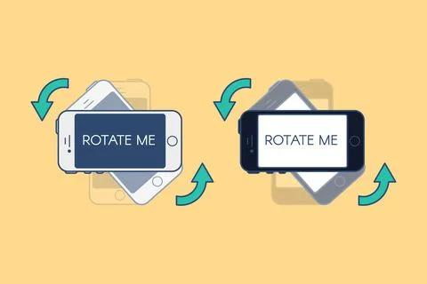 Rotate Your Smartphone Simple Using Mobile Phone Illustration