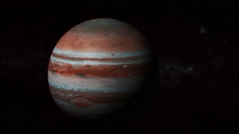 Rotated 3d Jupiter planet view Stock Footage 221907514