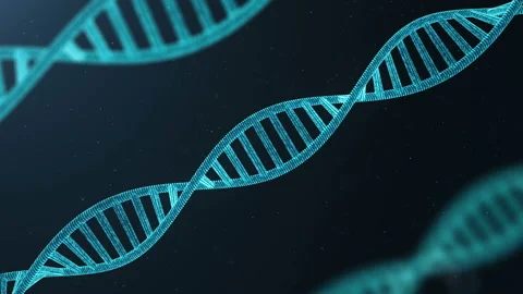 Rotated 3D rendered Digital DNA molecule, structure. Concept binary code human Stock Footage 98567397