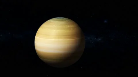 Rotated 3d saturn planet view Stock Footage 221907612