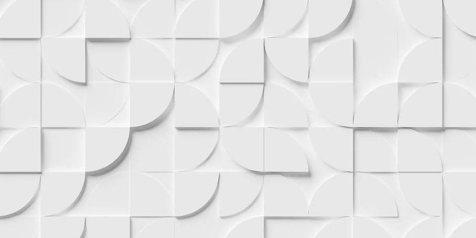 Rotated abstract offset large white polygon geometrical quarter circle patt.. Stock Illustration
