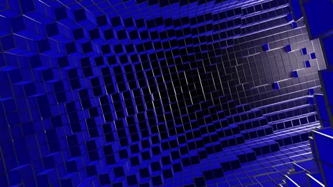 Rotated cubic wall blue background VJ loop animation Stock-Footage 313672908