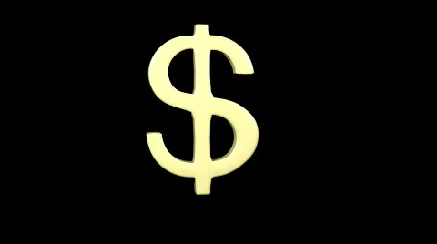 Rotated dollar simbol Vídeo Stock 345617