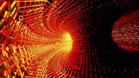 Rotated Fire Tunnel Net VJ loop Video stock 156232146