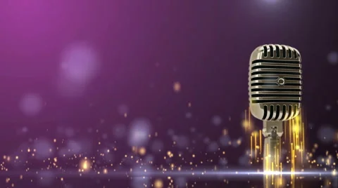 Rotated golden microphone Video stock 41893211