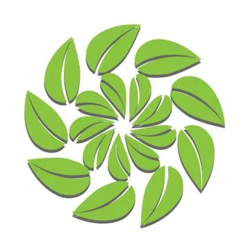 Rotated Leaf or leaf swirl for your logo design. Nature logo template. Vector 스톡 일러스트