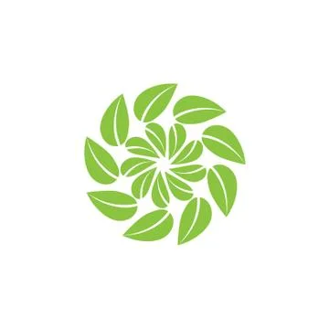 Rotated Leaf or leaf swirl for your logo design. Nature logo template. Vector Illustrazione stock