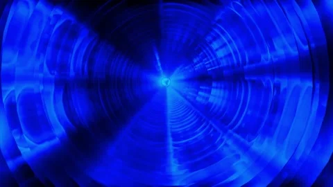 Rotated lights blue Stock Footage 200914877