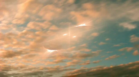 Rotated object under the clouds d4039T Stock Footage 719521