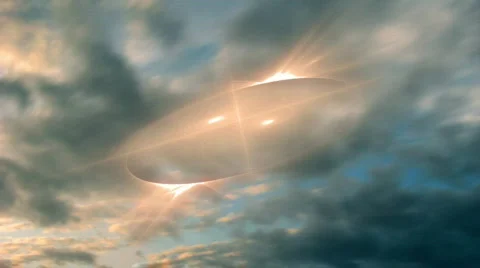 Rotated object under the clouds d4039X P Stock Footage 719547