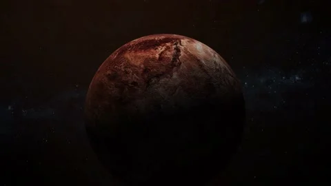 Rotated original 3d Makemake fictional planet on space Stock Footage 221907655