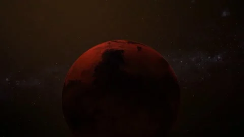 Rotated original 3d Mars planet on space Stock Footage 221907657