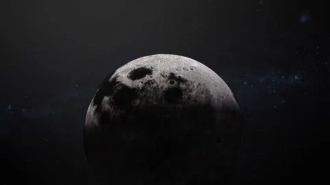 Rotated original 3d Moon planet on space Stock Footage 221907686