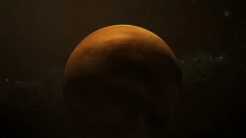 Rotated original 3d Venus atmosphere planet on space Stock Footage 221907682