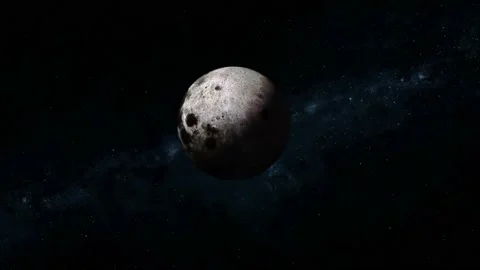 Rotated realistic 3d Glowing Moon planet Stock Footage 221907957