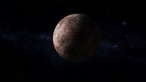 Rotated realistic original 3d Ceres fictional planet on space Stock Footage 221908191