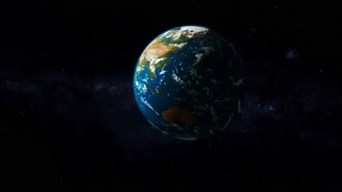 Rotated realistic original 3d Earth planet on space Stock Footage 221908206