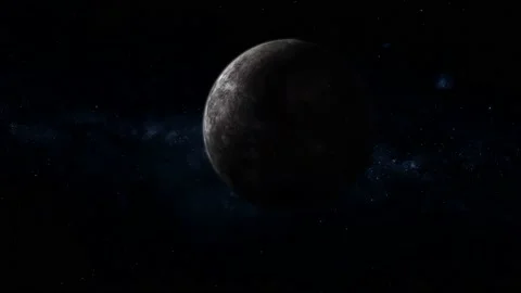 Rotated realistic original 3d Mercury planet on space Stock Footage 221908265