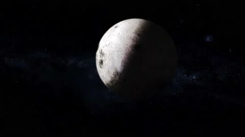 Rotated realistic original 3d Moon planet on space Stock Footage 221908281