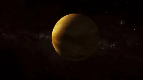 Rotated realistic original 3d Venus atmosphere planet on space Stock Footage 221908317