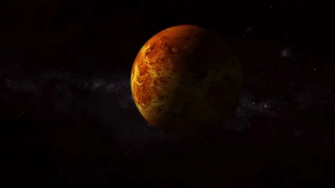 Rotated realistic original 3d Venus surface planet on space Stock Footage 221908390