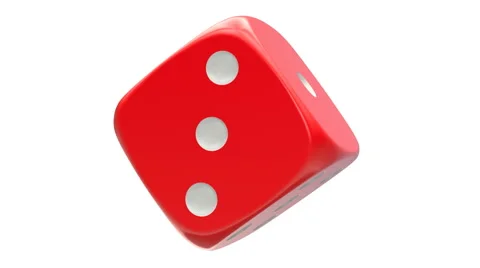 Rotated red dice, seamlessly loopable with alpha mask Stock Footage 63791815