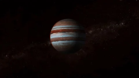 Rotated viewing 3d Jupiter realistic planet Stock Footage 221908427