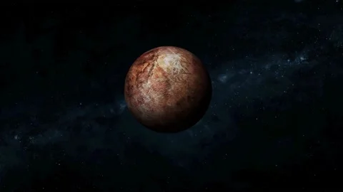 Rotated viewing 3d Makemake fictional realistic planet Stock Footage 221908501