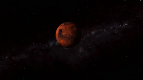 Rotated viewing 3d Mars realistic planet Stock Footage 221908499