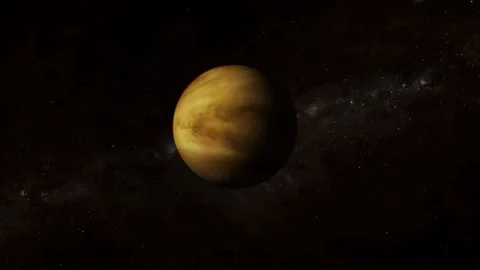 Rotated viewing 3d Venus atmosphere realistic planet Stock Footage 221908620